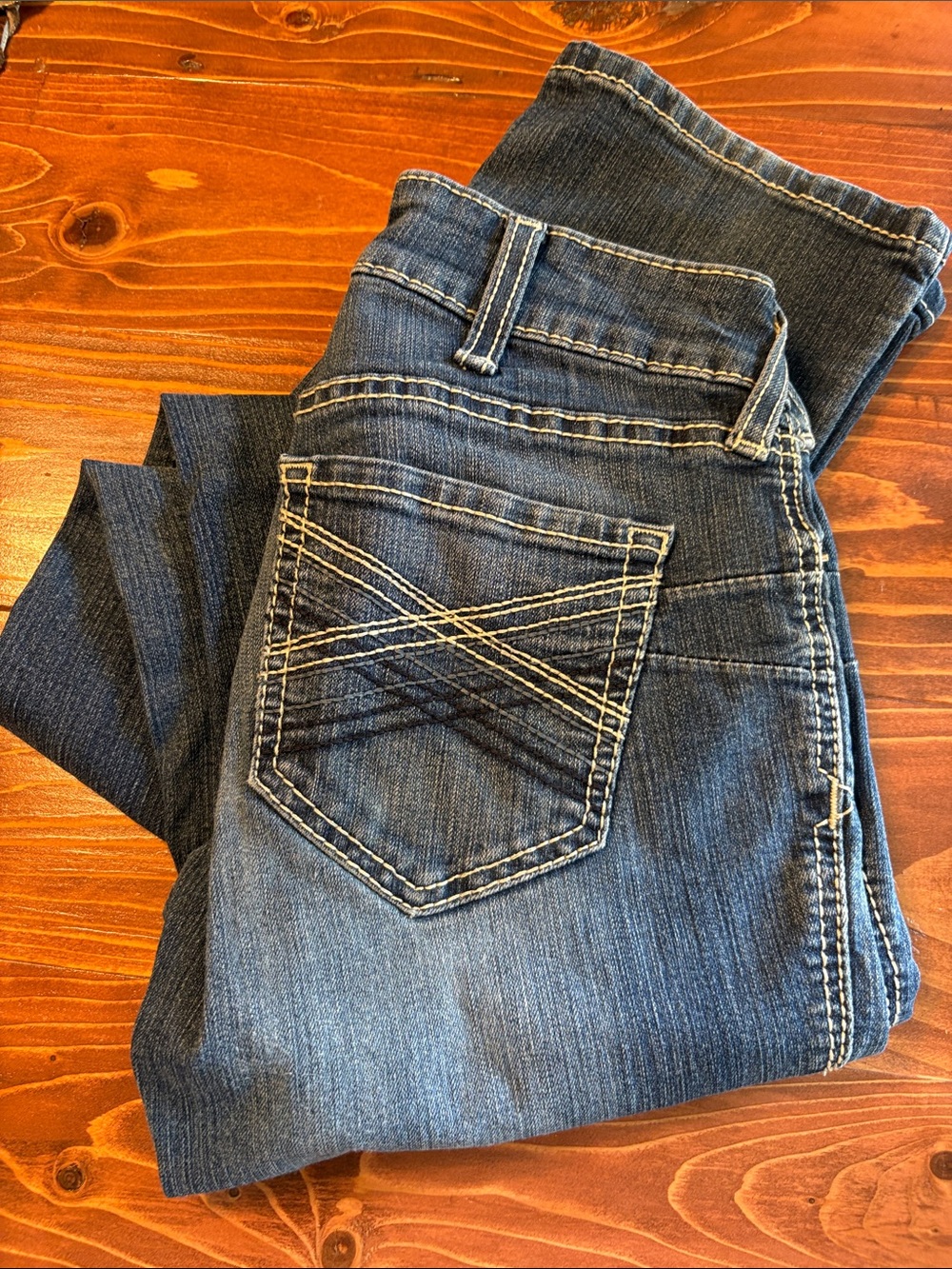 Ariat Women's Medium Blue Boot Cut Jeans with Contrast Stitching